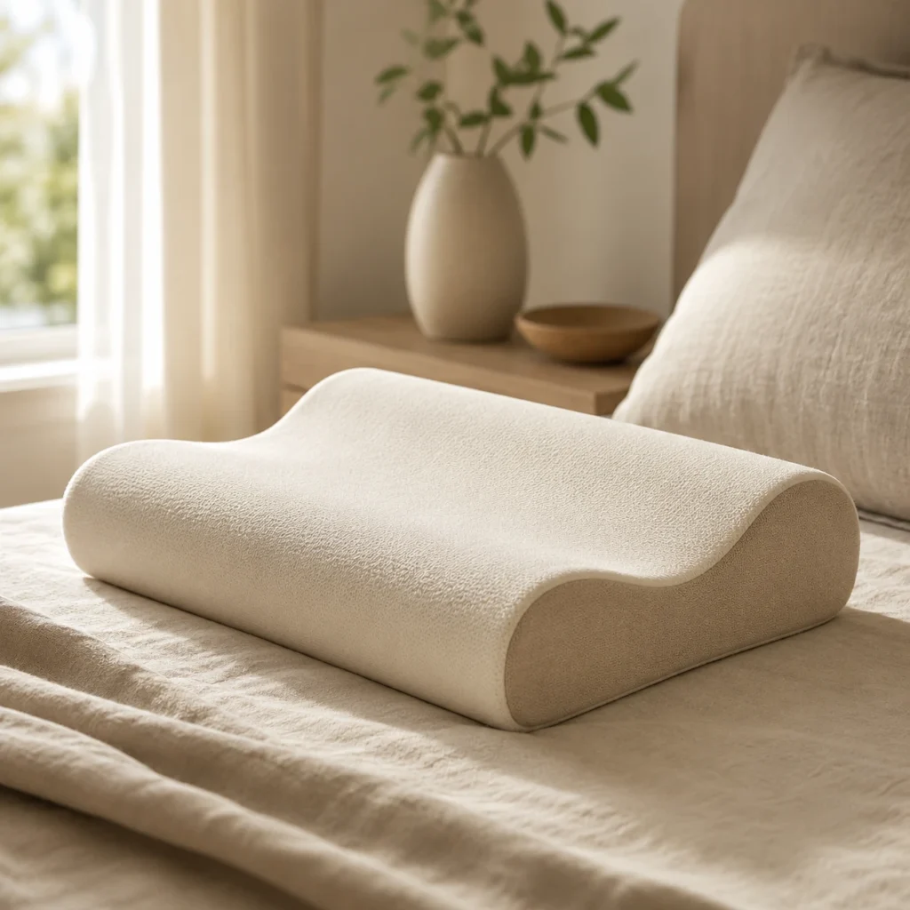 Contour ergonomic pillow with cervical bolster and shoulder clearance zone for side sleepers