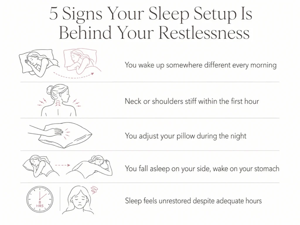 Five signs your sleep setup is causing you to toss and turn all night — restless sleep checklist